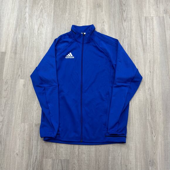 Adidas Jacket Men's Medium Blue Trio 17 Athletic Training Mock Neck BQ8201 - Picture 1 of 10